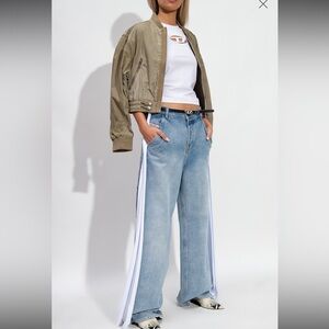 Diesel Jeans D Sire Work S1 Women’s Size 27 Low Waist Light Blue Wide Leg NWT